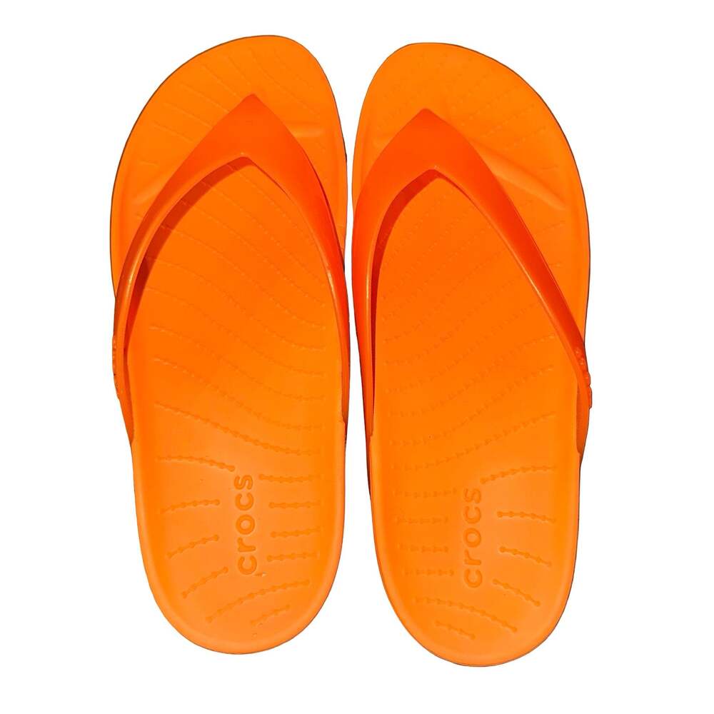 Crocs Women's Splash Glossy Flip Flop Sandals - Orange Size 7